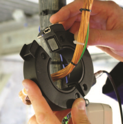 Split core HFCT applied to HV cable earthed screen wires